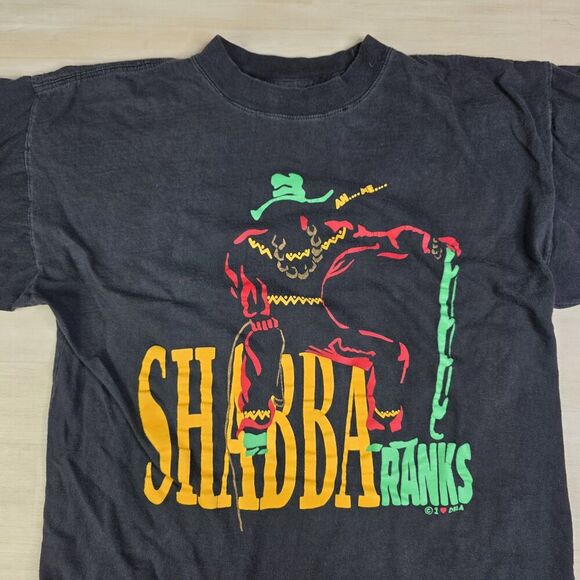 1991 Shabba Ranks Shirt Reggae as Raw As Ever Tour Rap Tee Band Tee Size Large - Picture 3 of 7